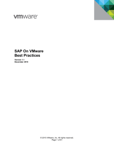 SAP on VMware Best Practices