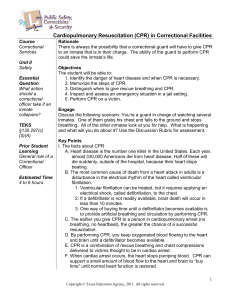 Cardiopulmonary Resuscitation (CPR) in Correctional Facilities