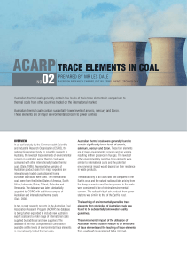 Trace Elements in Coal
