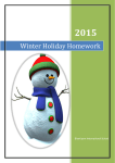 Winter Holiday Homework - Bhartiyam International School