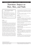Nutrition: Impact on Hair, Skin, and Nails