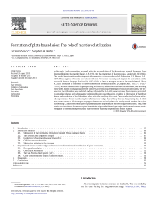 Formation of plate boundaries: The role of mantle volatilization