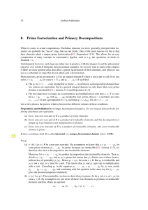 8. Prime Factorization and Primary Decompositions