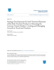 Strategy Development for Irish Tourism:Elements of the