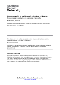 Gender equality in and through education in Nigeria
