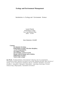 Introduction to Ecology - Formatted