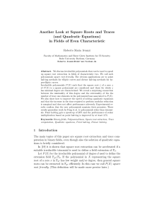 Another Look at Square Roots and Traces (and Quadratic Equations