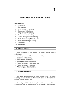 introduction advertising - University of Mumbai