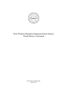 West Windsor-Plainsboro Regional School District World History