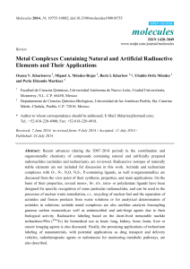 Metal Complexes Containing Natural and Artificial Radioactive