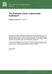 The European Union: a democratic institution?