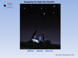 Navigating the Night Sky Checklist