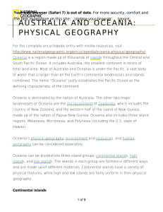 australia and oceania: physical geography