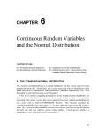 Continuous Random Variables and the Normal