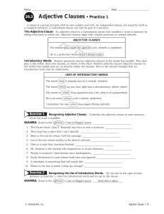 Adjective Clauses • Practice 1