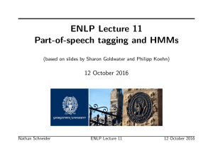 ENLP Lecture 11 Part-of-speech tagging and HMMs