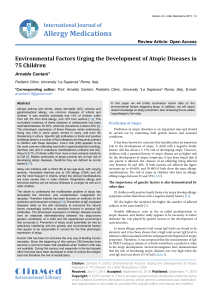 Environmental Factors Urging the Development of Atopic Diseases