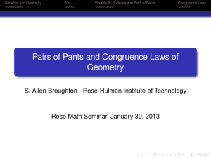 Pairs of Pants and Congruence Laws of Geometry - Rose