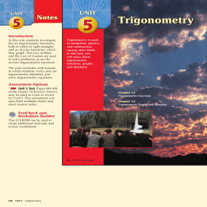 Chapter 13: Trigonometric Functions