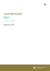 Glossary 2015 - Cambridge English