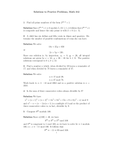 Solutions to Practice Problems, Math 312 1 Find all prime numbers