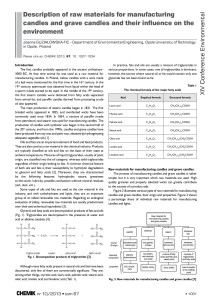 Description of raw materials for manufacturing candles