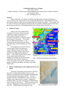 Fig. 2 Bathymetric Chart of JHOD Continental shelf survey of Japan