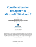 BitLocker in Windows7 - Principle Logic, LLC