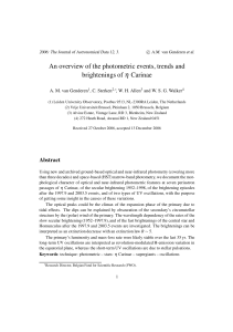 An overview of the photometric events, trends and