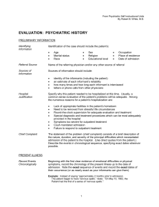 evaluation: psychiatric history
