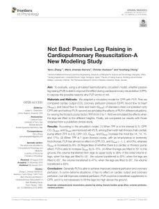 Not Bad: Passive Leg Raising in Cardiopulmonary Resuscitation