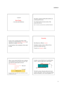 Real fluids Viscosity