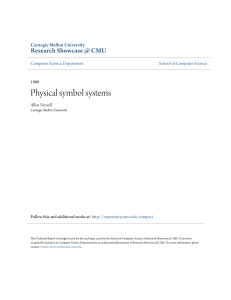 Physical symbol systems - Research Showcase @ CMU