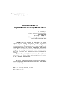 The Tandem Culture – Organizational Bureaucracy in Public Sector