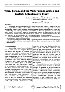 Time, Tense, and the Verb Form in Arabic and English