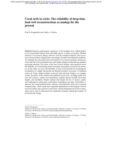 Coral reefs in crisis: The reliability of deep-time food web