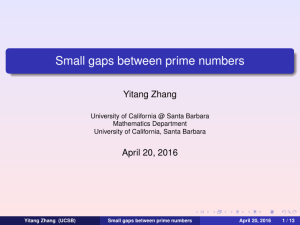 Small gaps between prime numbers - KITP Online