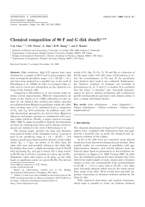 Chemical composition of 90 F and G disk dwarfs