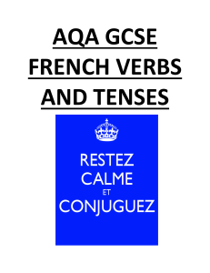 French Verbs booklet - Frederick Bremer School