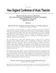 Abstracts - New England Conference of Music Theorists
