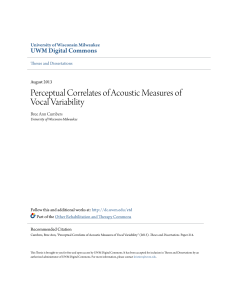 Perceptual Correlates of Acoustic Measures of Vocal Variability