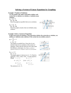 Solving a System of Linear Equations by Graphing