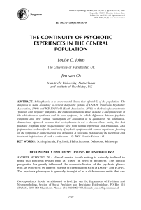 the continuity of psychotic experiences in the general population