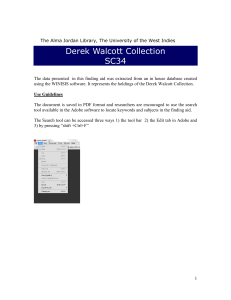 Derek Walcott Collection - The University of the West Indies