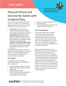 Physical Fitness and Exercise for Adults with Cerebral