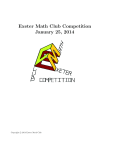 Exeter Math Club Competition January 25, 2014