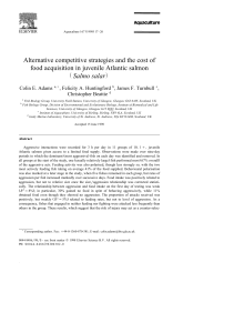 Alternative competitive strategies and the cost of food acquisition in