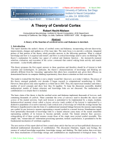 A Theory of Cerebral Cortex - Temporal Dynamics of Learning Center