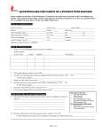 Seizure disorder questionnaire for parent