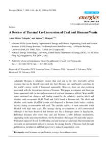 A Review of Thermal Co-Conversion of Coal and Biomass/Waste